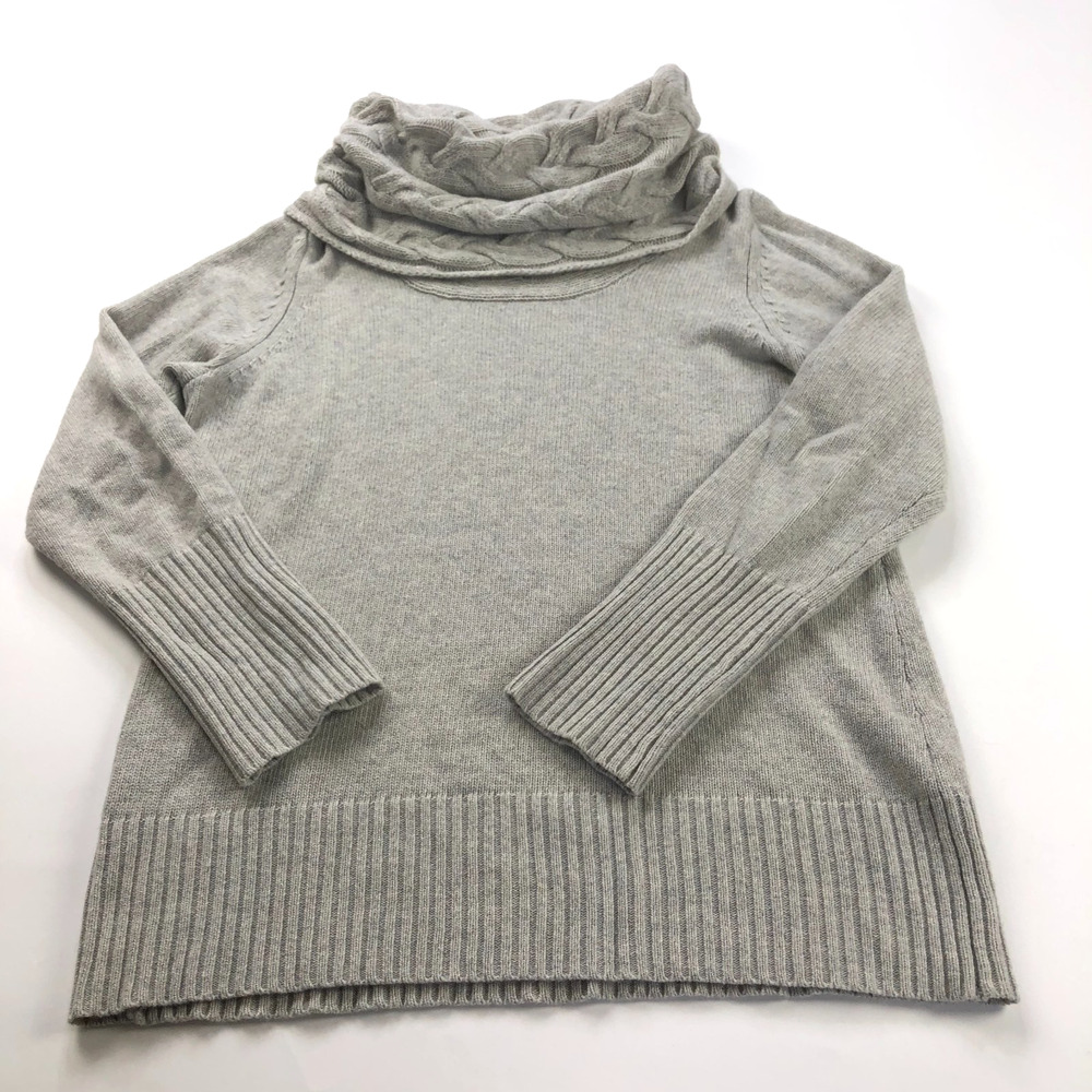 Banana Republic XL Merino Wool Cashmere Cowl Neck Pullover Sweater Gray